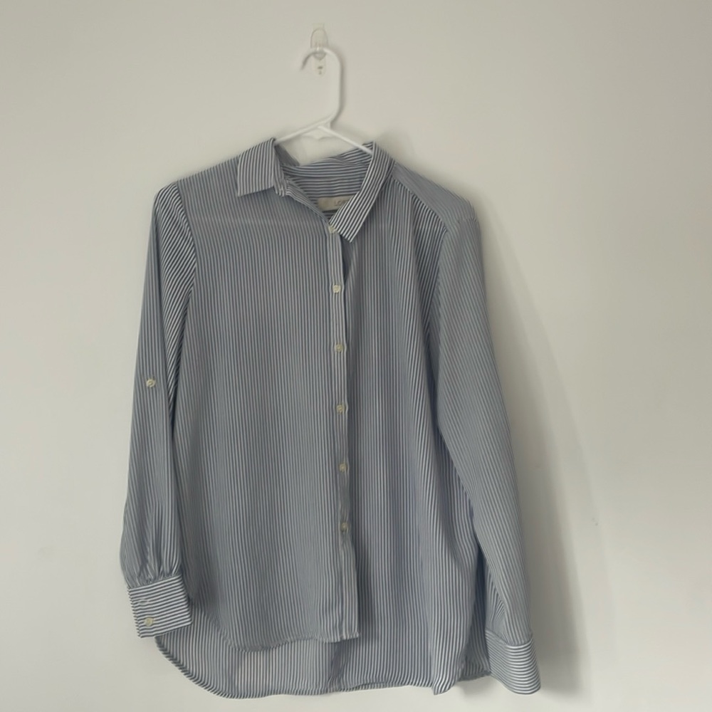 Loft striped blue blouse